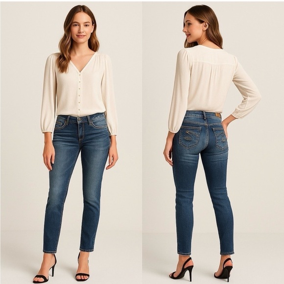 🔥 SILVER JEANS Aiko Slim Low-Rise Jeans Size 28 👖 - Picture 14 of 14